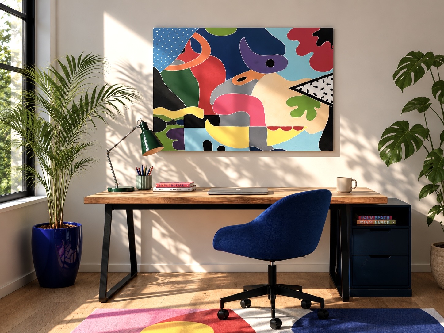 Œuvre pop abstraite colorée